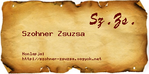 Szohner Zsuzsa névjegykártya
